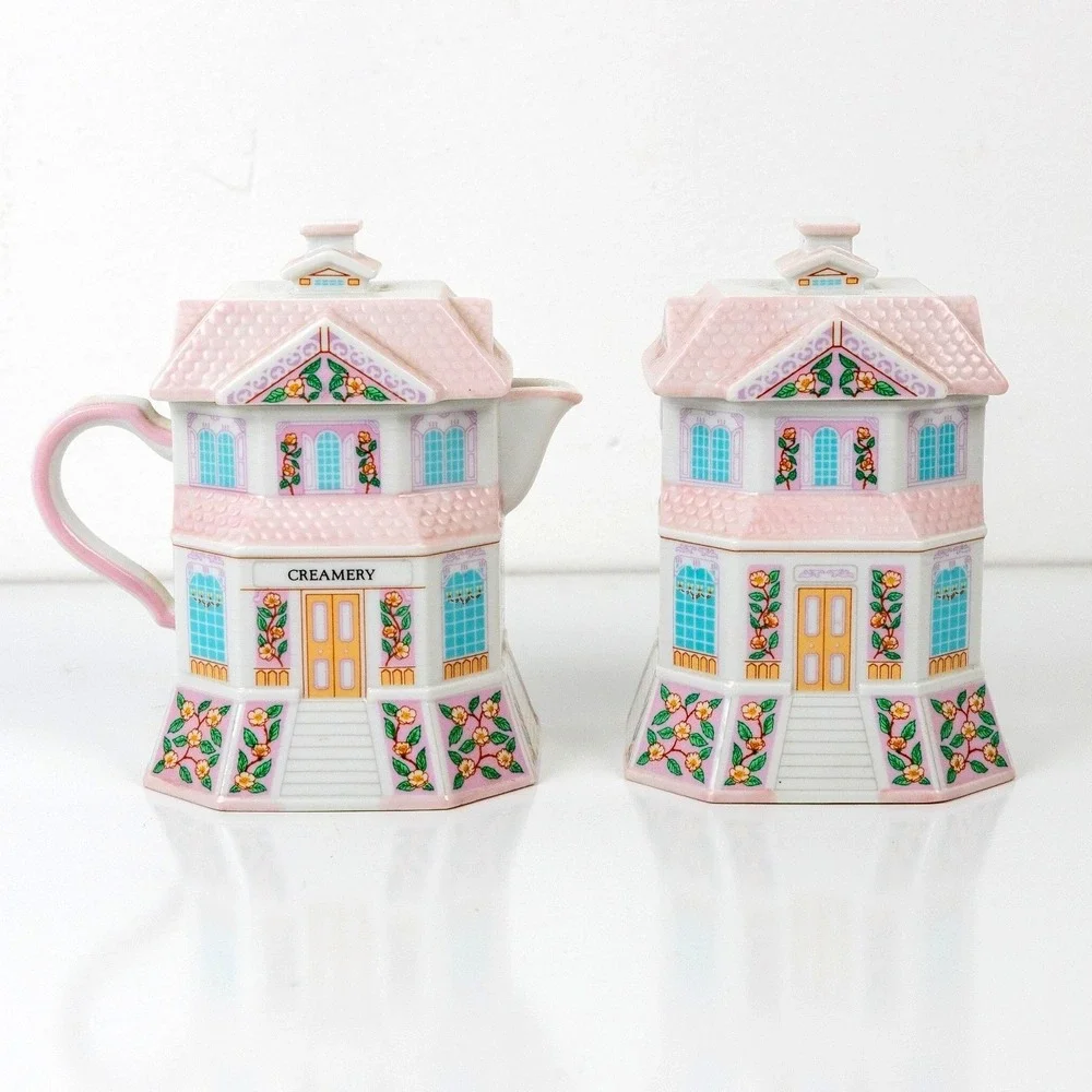 Lenox Village Creamery Confectionary Cream Sugar Set Vintage 1991